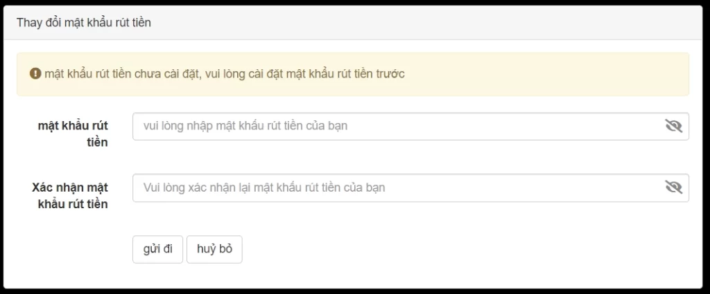 Thêm mã PIN rút tiền